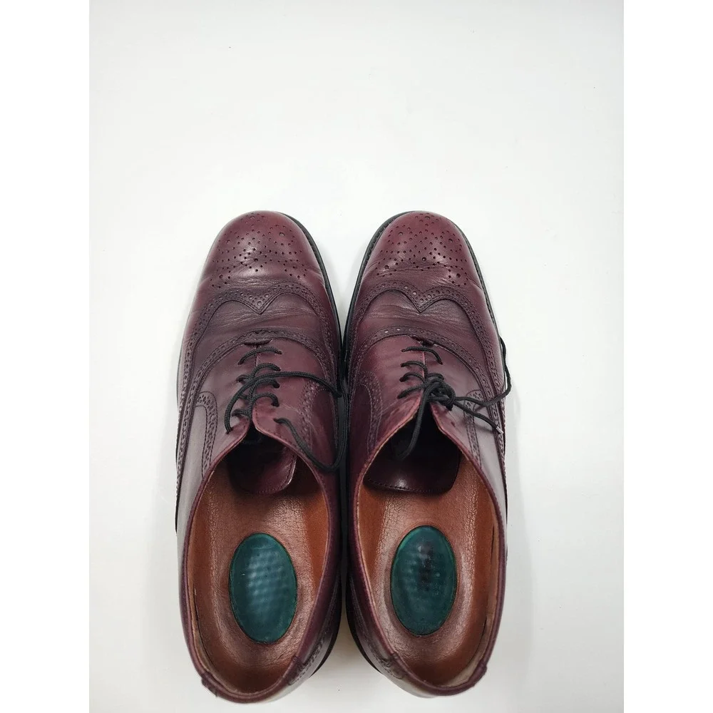Florsheim Mens Burgundy Leather Wingtip Brogue Oxford Dress Shoes Size 10